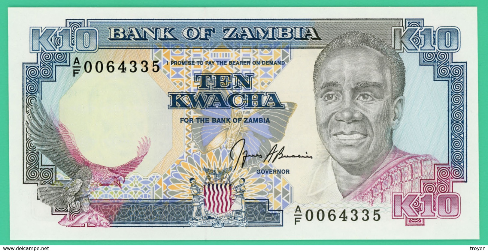 10 Kwacha - Zambie - N°. AF 0064335 - Neuf - - Zambie