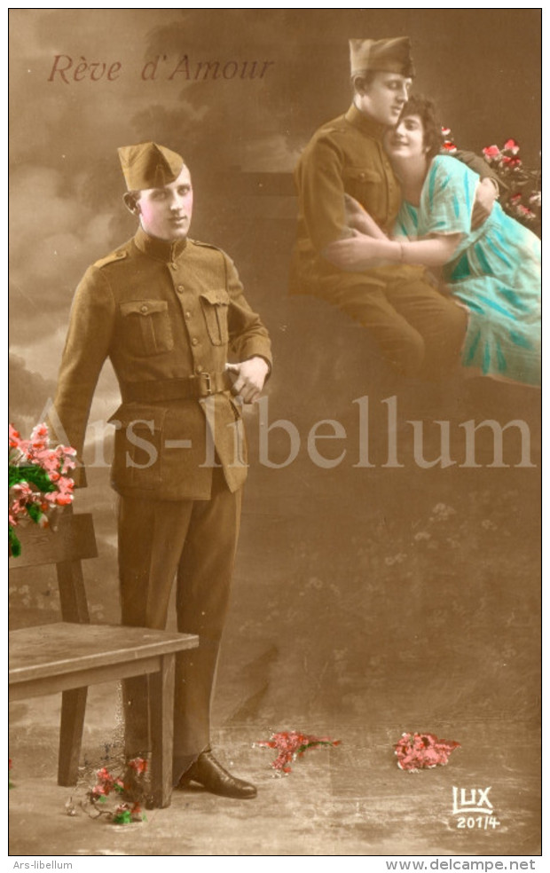 Postcard / CPA / Romantic / Romantique / Amour / Love / Soldier / Soldat / Ed. LUX No 201-4 / 1923 - Paare