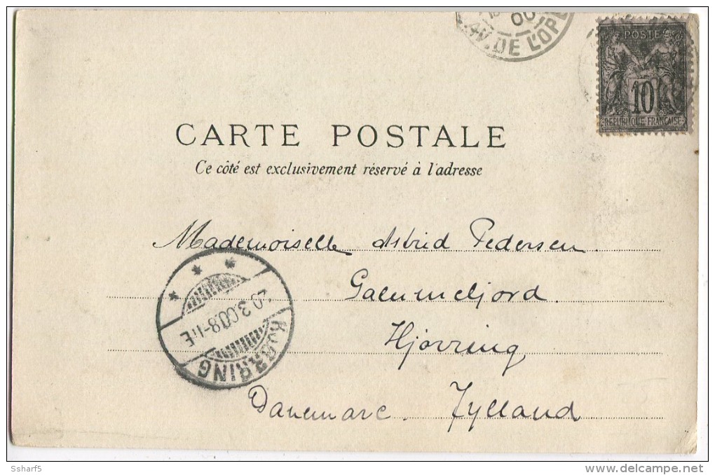 PARIS INCENDIE THEATRE FRANCAIS 8 Mars 1900 CPA Oblitérée Le 20 Mars écrite En Danois - Other & Unclassified