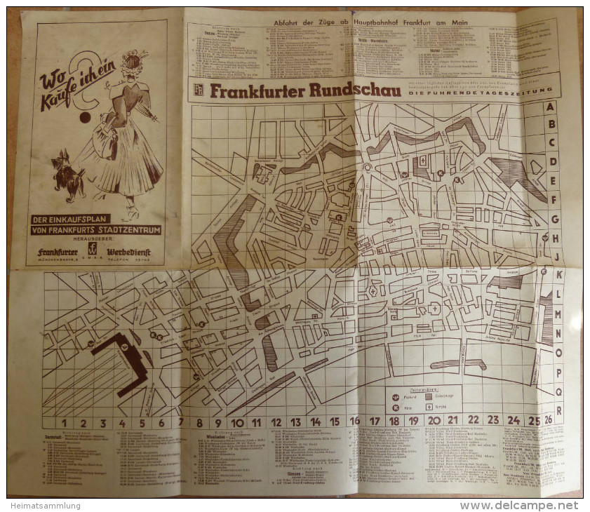 Frankfurt Am Main - Der Einkaufsplan Von Frankfurts Stadtzentrum - 50cm X 60cm - Rückseitig Werbung - Sonstige & Ohne Zuordnung