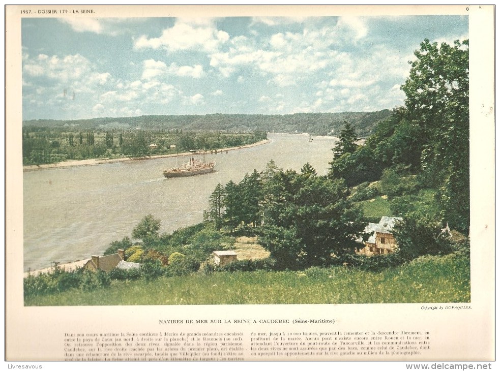 La Seine Navires De Mer Sur La Seine à CAUDEBEC (Seine Maritime)  Documentation Photographique De 1957 - Autres & Non Classés