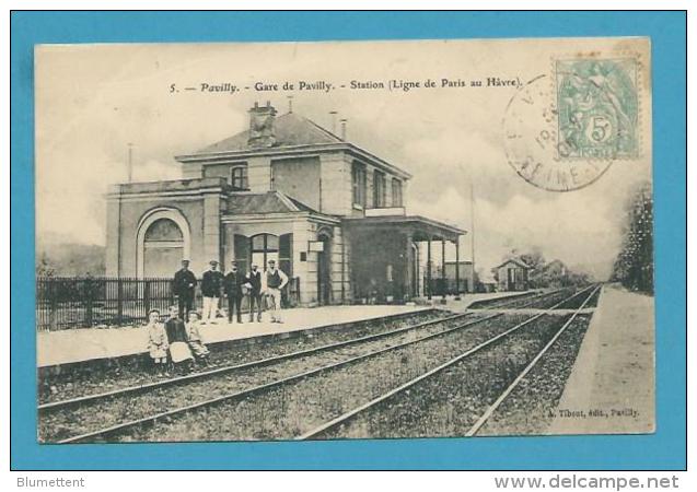 CPA 5 - Chemin De Fer Cheminots Ligne De Paris Au Havre - La Gare De PAVILLY 76 - Pavilly