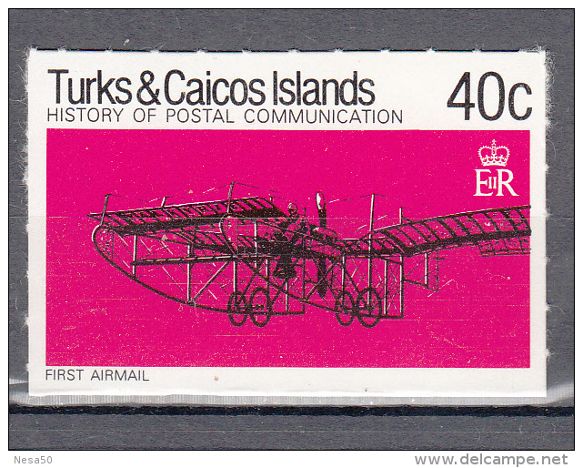 Turks- & Caicos Islands: 1979 Mi Nr 452:  Rowland Hill , First Airmail Post. , Zelfklevend Postfris - Turks And Caicos