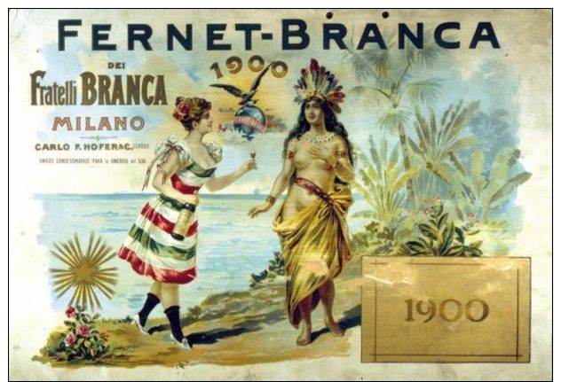 Postcard - Poster Reproduction - Aperitivo Fernet-Branca Milano America 1900 (N0531) - Advertising