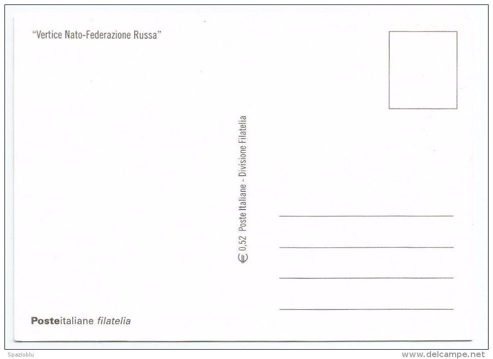 2002, Poste Italiane -  "Vertice Nato - Federazione Russa". - Altri & Non Classificati