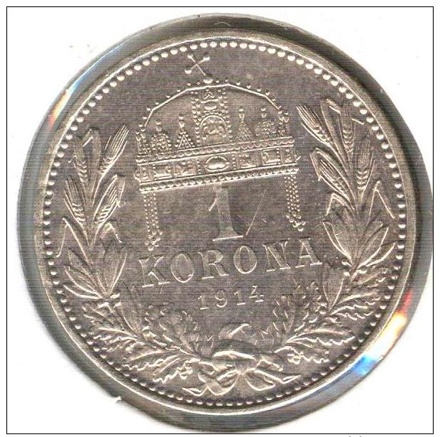 HUNGARY 1 Korona 1914 AUNC - Hungría