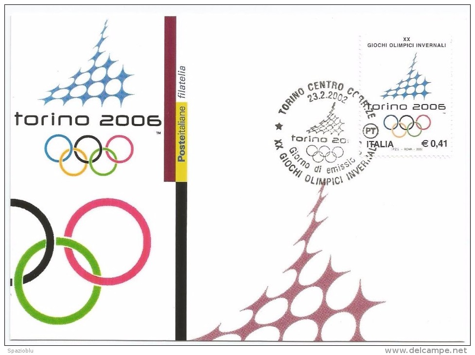 2002, Poste Italiane - Torino -  " Giochi Olimpici - Torino 2006". - Cartes-Maximum (CM)