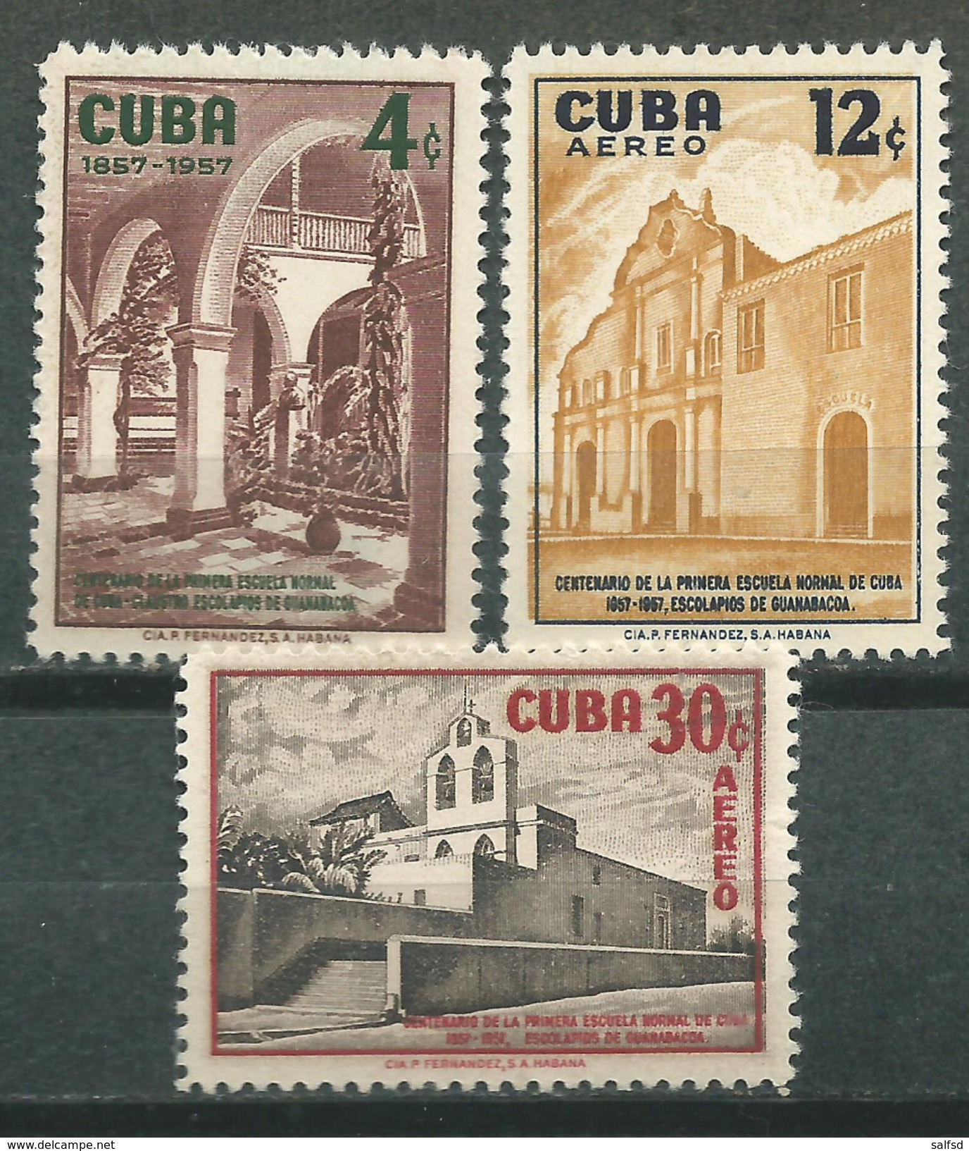 CUBA  Scott# 583/C173/174 ** MNH  Set 1st Cuban Normal School - Ongebruikt