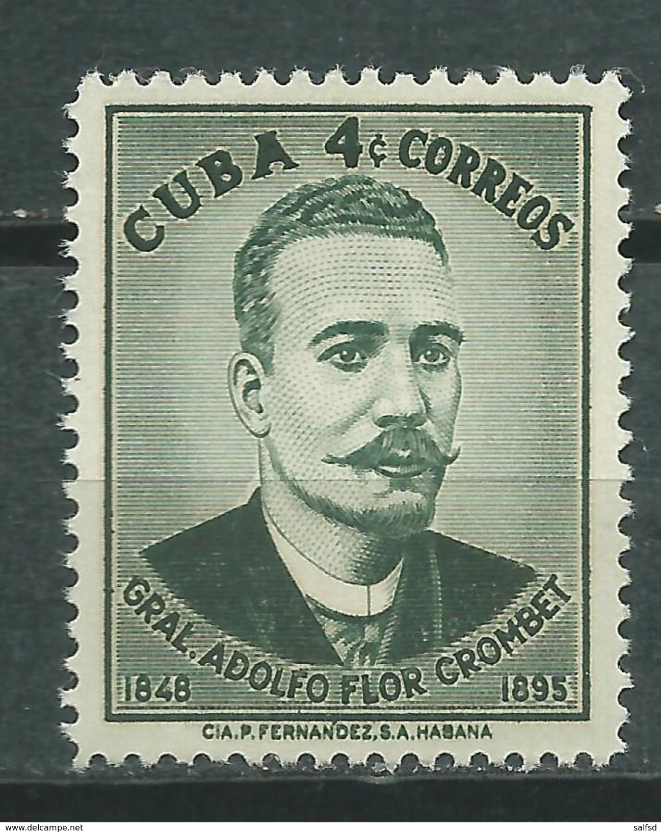 CUBA  Scott# 614 ** MNH  Set General Adolfo Flor Crombet - Nuevos