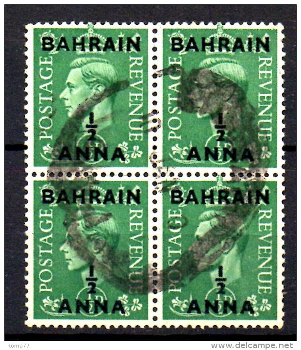 Z619A - BAHRAIN , Quartina Usata Del 1/2 A. Su 1/2 P. - Bahrain (...-1965)