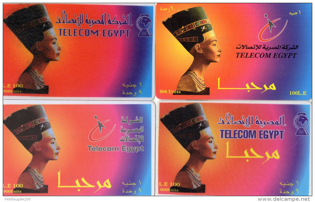 CARTES PREPAYEES  EGYPTE *900 Units/L.E 100  Néfertiti  (lot De 4) - Egypt