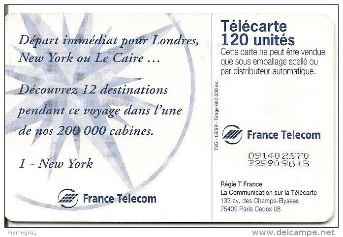 2-CARTES-PUBLIC-120U-F942-F946-OB2-02/99-VILLE 1 NEWYORK-VILLE-5-MOSCOU-V°N° MAIGRE-TBE-RARE - 1999