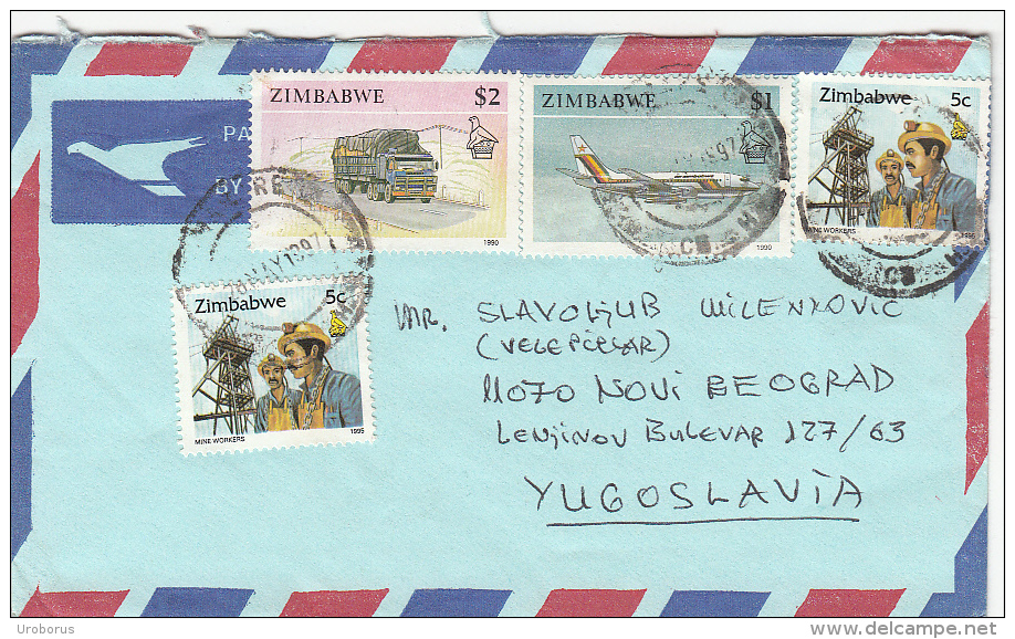 ZIMBABWE - Letter Cover To Yugoslavia 1997 - Zimbabwe (1980-...)