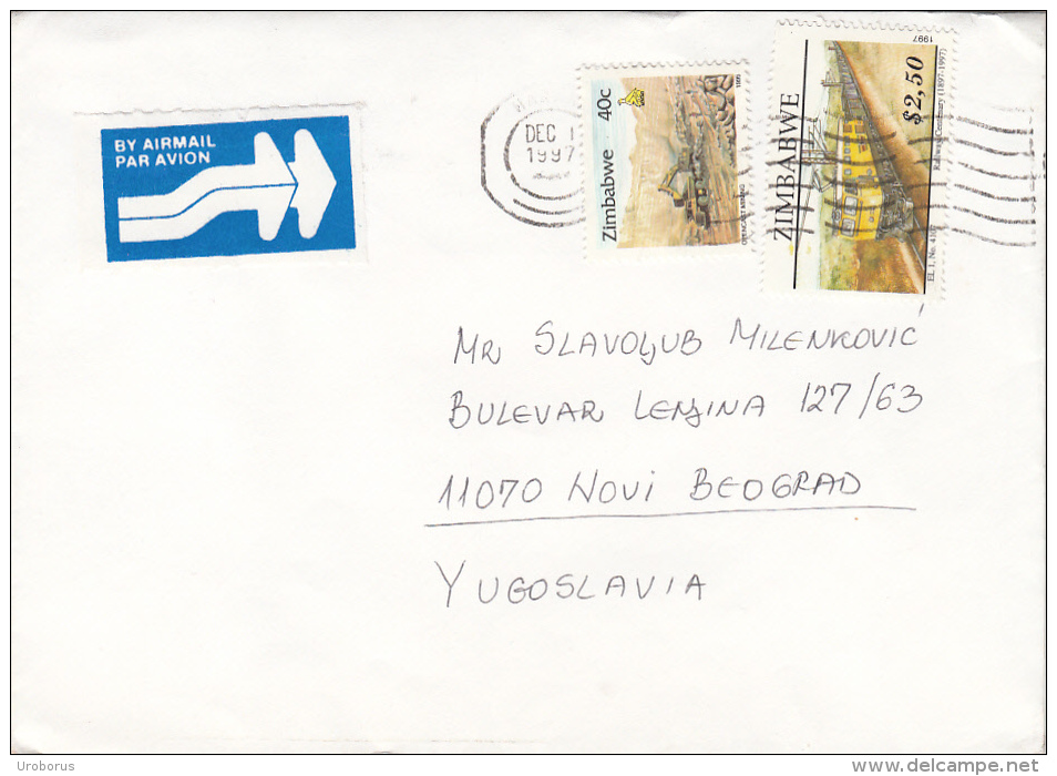 ZIMBABWE - Letter Cover To Yugoslavia 1997 - Zimbabwe (1980-...)