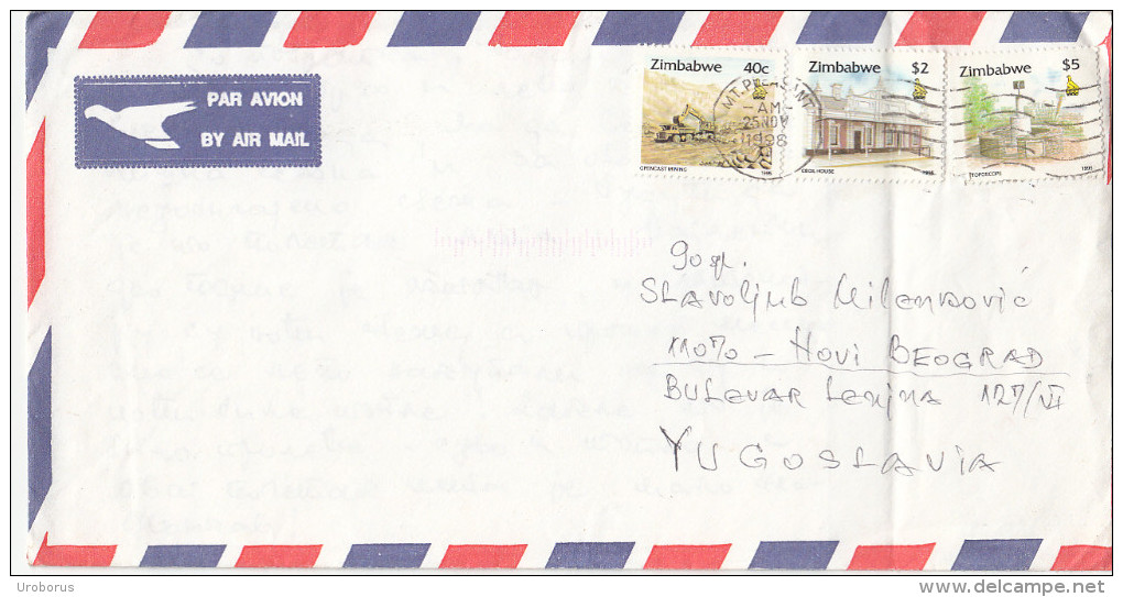 ZIMBABWE - Letter Cover To Yugoslavia 1998 - Zimbabwe (1980-...)