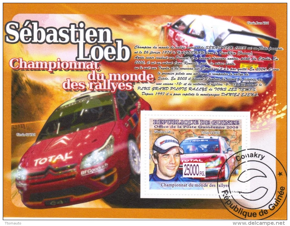 Sébastien Loeb  -  Citroen C4 WRC - Championnat Du Monde Des Rallyes    -  1v  Feuillet/Sheet - Cars