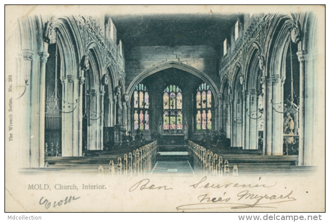 GB MOLD / Church, Interior / COLORED CARD - Flintshire