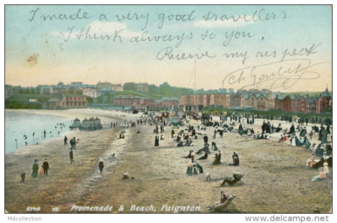 GB PAIGNTON / Promenade And Beach / COLORED CARD - Paignton