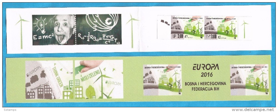 2016 EUROPA CEPT THINK GREEN BOSNIA HERZEGOWINA MOSTAR  KROATISCHE POST BOOKLET  MNH - 2016