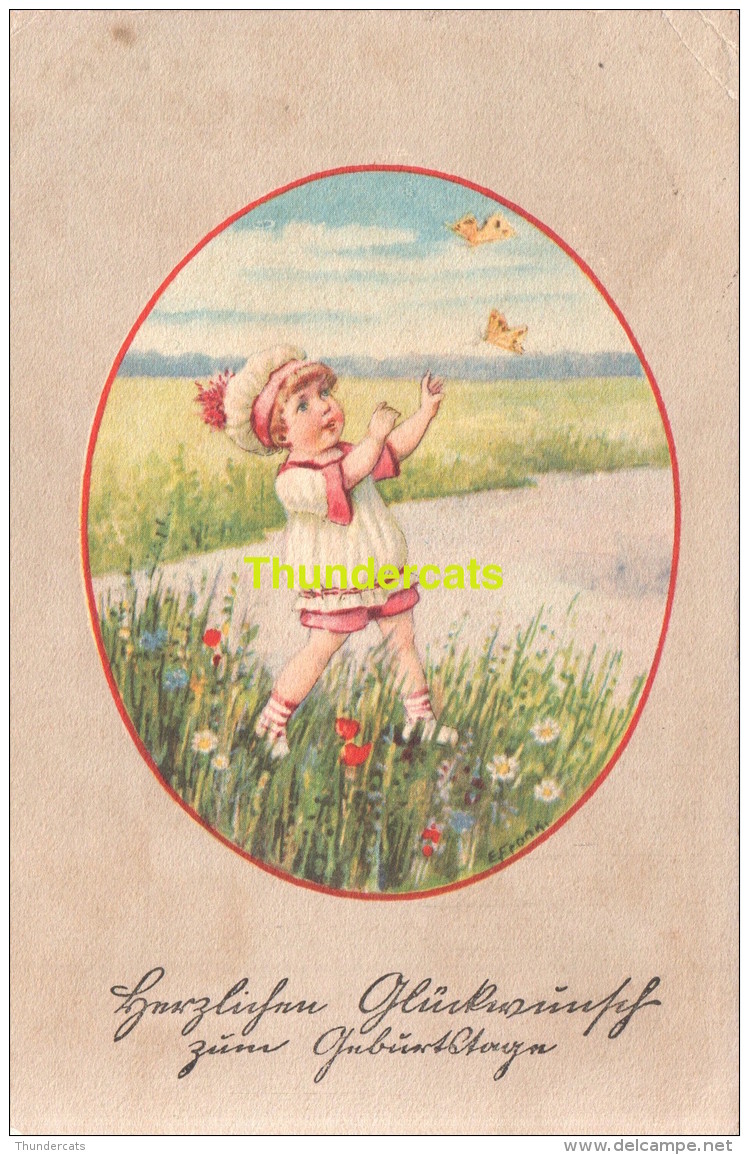 CPA  DESSIN ENFANT ILLUSTRATEUR  ** E. FRANK FRANKI ?  ** ARTIST SIGNED CARD - Autres & Non Classés