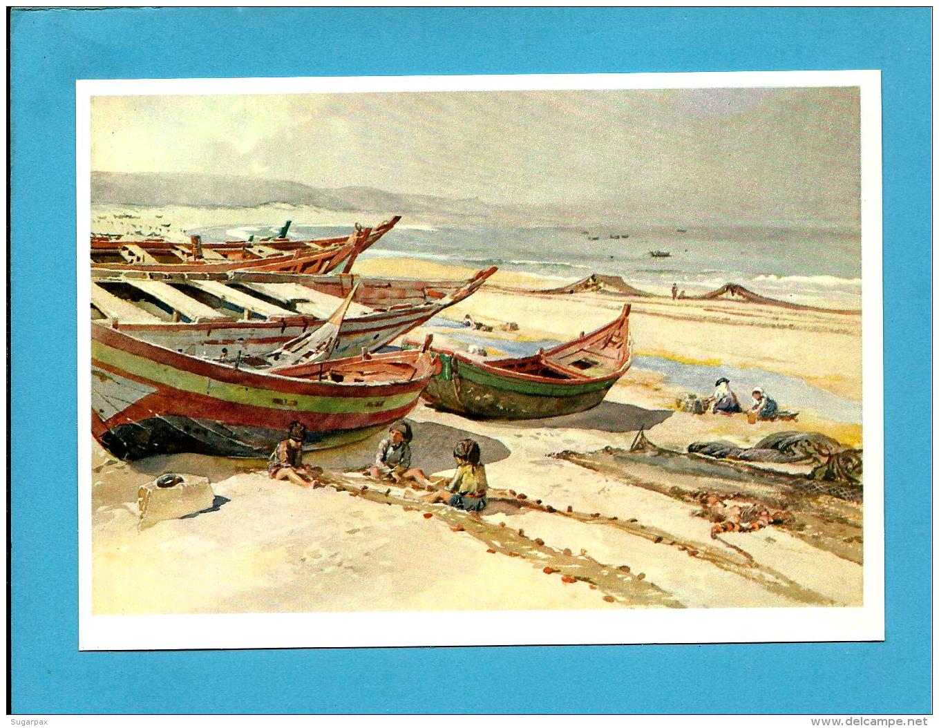 Nazaré - Barcos - Inteiro Postal Stationery Card - Serie I RG 9 - Aguarela De Roque Gameiro - Portugal - Entiers Postaux