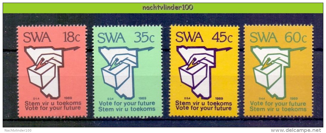 Ncf049 VERKIEZINGEN ELECTIONS VOTE FOR YOUR FUTURE STEM VIR U TOEKOMS SWA 1989 PF/MNH - Africa (Varia)
