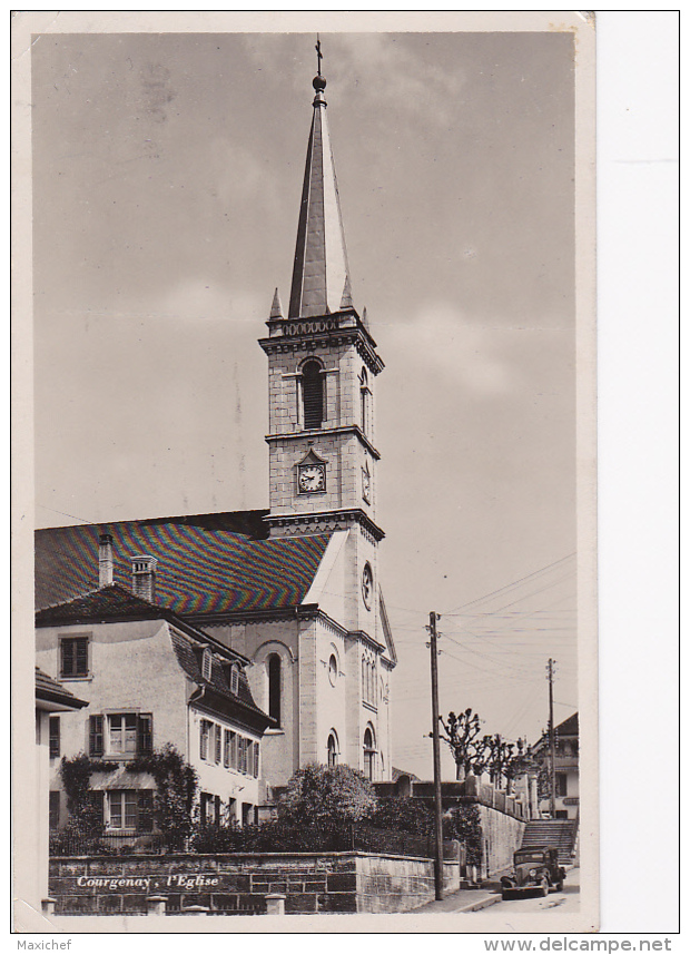 Courgenay - L'Eglise (automobile) Circulé 1937, Glacée - Courgenay