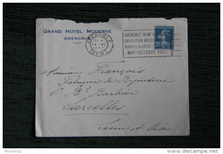 Enveloppe Publicitaire Timbrée Avec Lettre, GRENOBLE, Grand Hotel MODERNE - Storia Postale