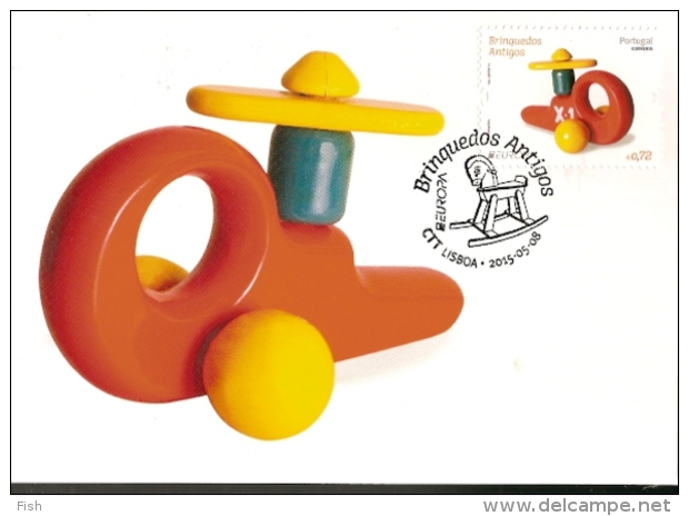 Portugal  & Postal Maximo, Europe, Old Toys, Lisbon 2015 (CTT3) - 2015