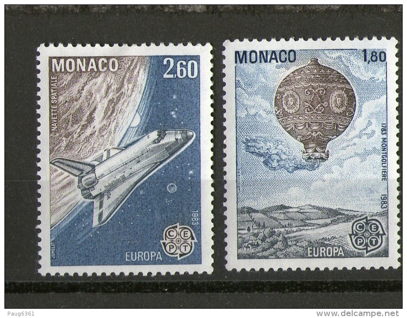 MONACO 1983 ESPACE-NAVETTE-MONGOLFIER E  YVERT   N°1365/66  NEUF MNH** - Europe