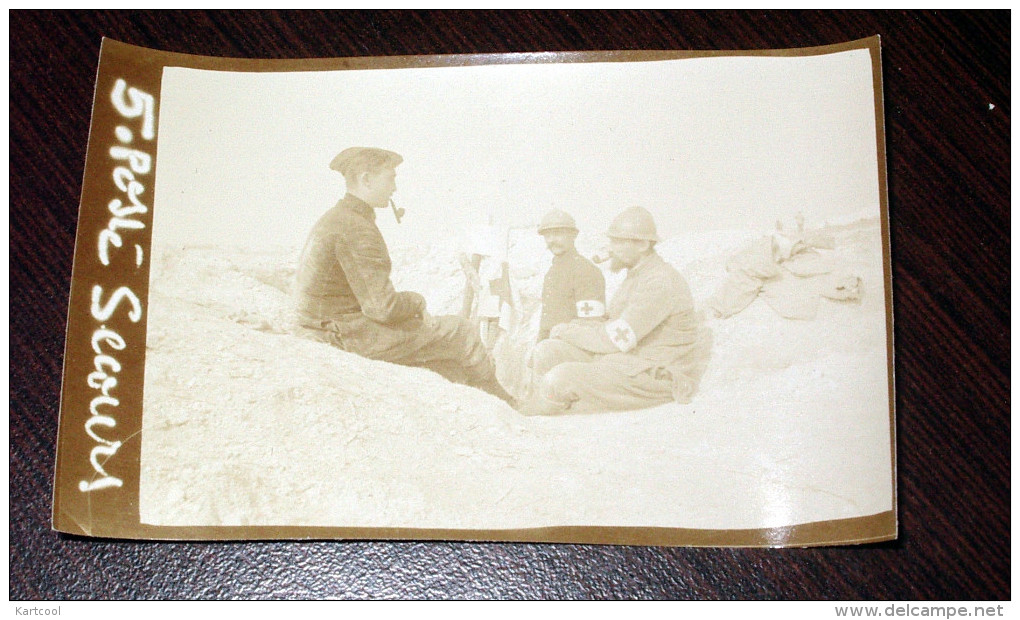 Poste De Secours WW1 Petite Photo Non Située 4X6,5cm Militaire Militaria - 1914-18