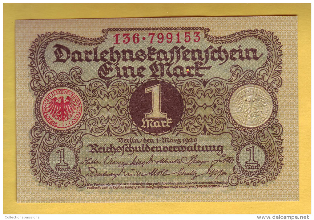 ALLEMAGNE - Billet De 1 Mark. 1920. Pick: 58. SPL - 1 Mark