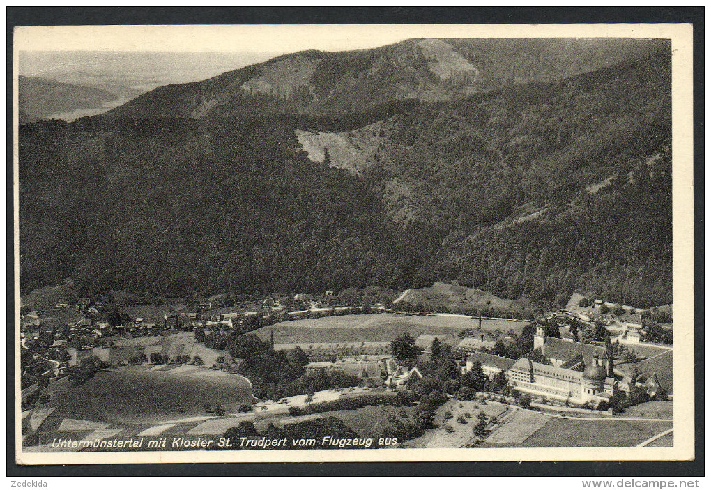 2763 - Alte Foto Ansichtskarte - Untermünstertal Münstertal Kloster St. Trudpert Luftbild Gel 1934 - Muenstertal