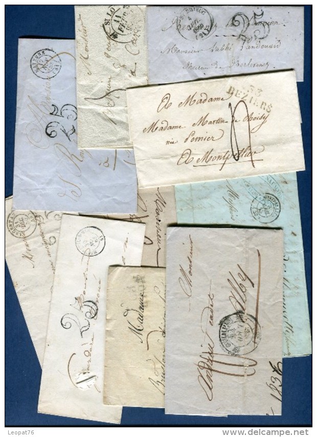 France - Lot De 10 Lettres Ou Enveloppes Période 1827/1863  Voir 3 Scans  Réf. 1146 - 1849-1876: Periodo Classico