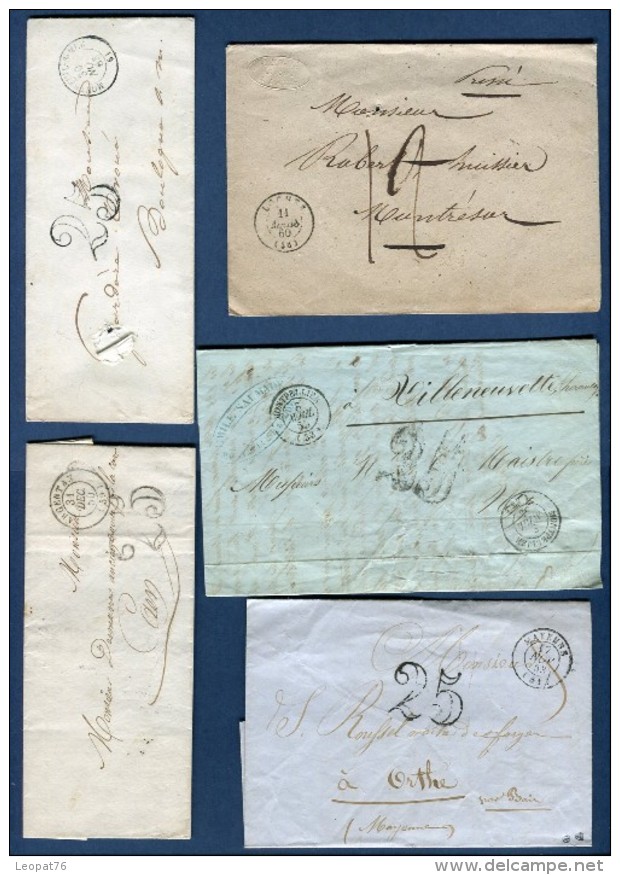 France - Lot De 10 Lettres Ou Enveloppes Période 1827/1863  Voir 3 Scans  Réf. 1146 - 1849-1876: Période Classique