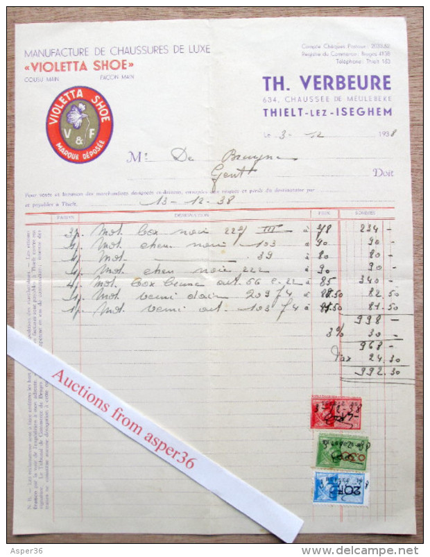 Violetta Shoe, Th. Verbeure, Chaussée De Meulebeke, Tielt 1938 - 1900 – 1949