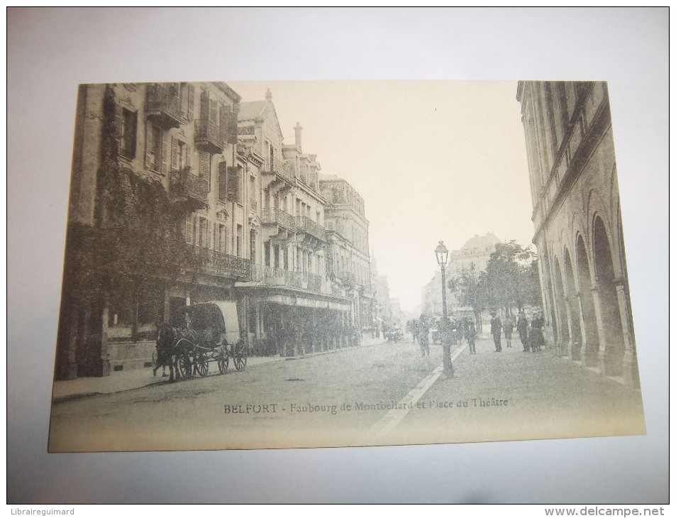 4ane - CPA - BELFORT - Faubourg De Montbéliard Et Place Du Théatre - [90] - Territoire De Belfort - - Belfort - Città