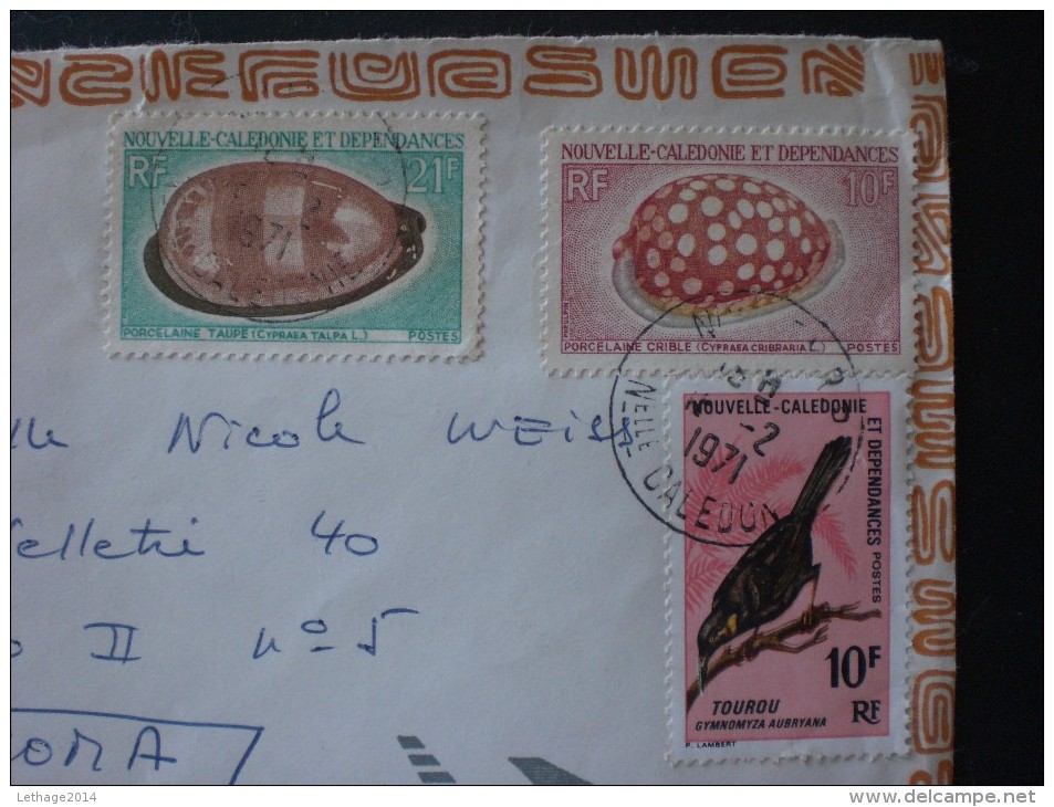 NUOVA CALEDONIE 1971 COVER AFFRANCATURA MISTA BELLISSIMA LETTERA ILLUSTRATA DALLE ISOLE - Briefe U. Dokumente