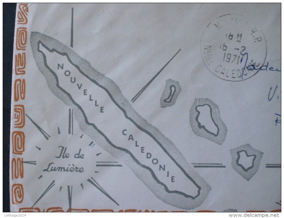 NUOVA CALEDONIE 1971 COVER AFFRANCATURA MISTA BELLISSIMA LETTERA ILLUSTRATA DALLE ISOLE - Briefe U. Dokumente