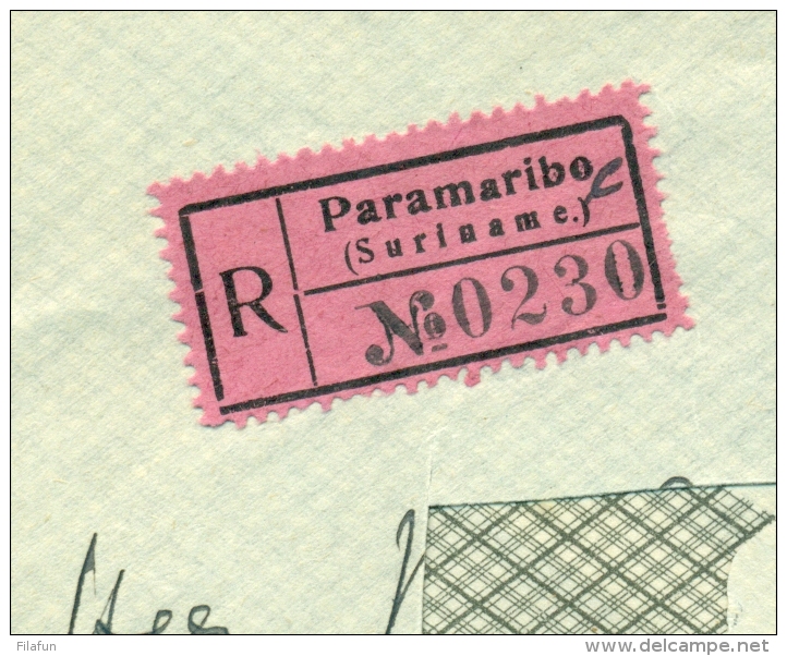 Suriname - 1927 - 2x 12,5 Cent Op Brandkastzegel Op R-cover Naar Utrecht - Naam Uitgeknipt - Suriname ... - 1975