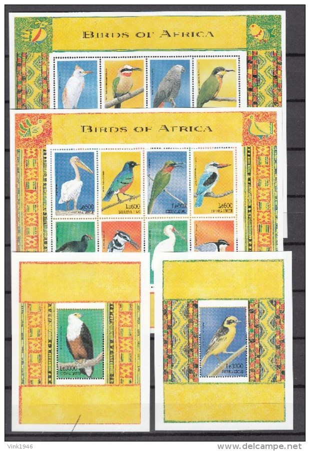 Sierra Leone 1999,18V In 2xKB+2Blocks,compl Set,birds,vogels,vögel,oiseaux,pajaros,uccelli,aves,MNH/Postfris(L2387) - Andere & Zonder Classificatie