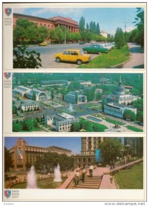 A Set Of 21 Pcs - Kiev - Ukraine - The Soviet Union - 1982- City - Architecture - Monuments - Transport - Building - Ucraina