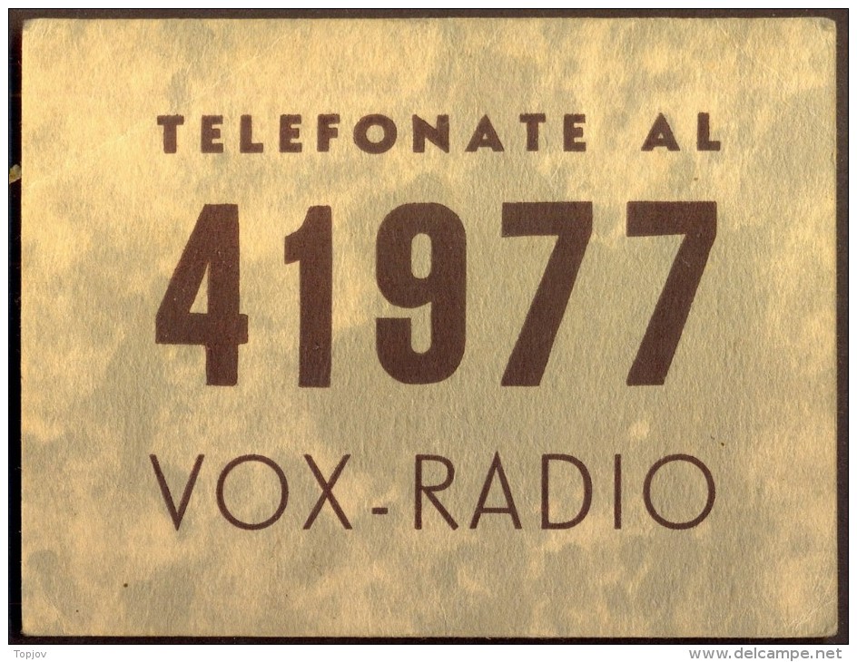 ITALIA - ADVER.  VOX  RADIO - TORINO - Cc 1930 - Autres & Non Classés