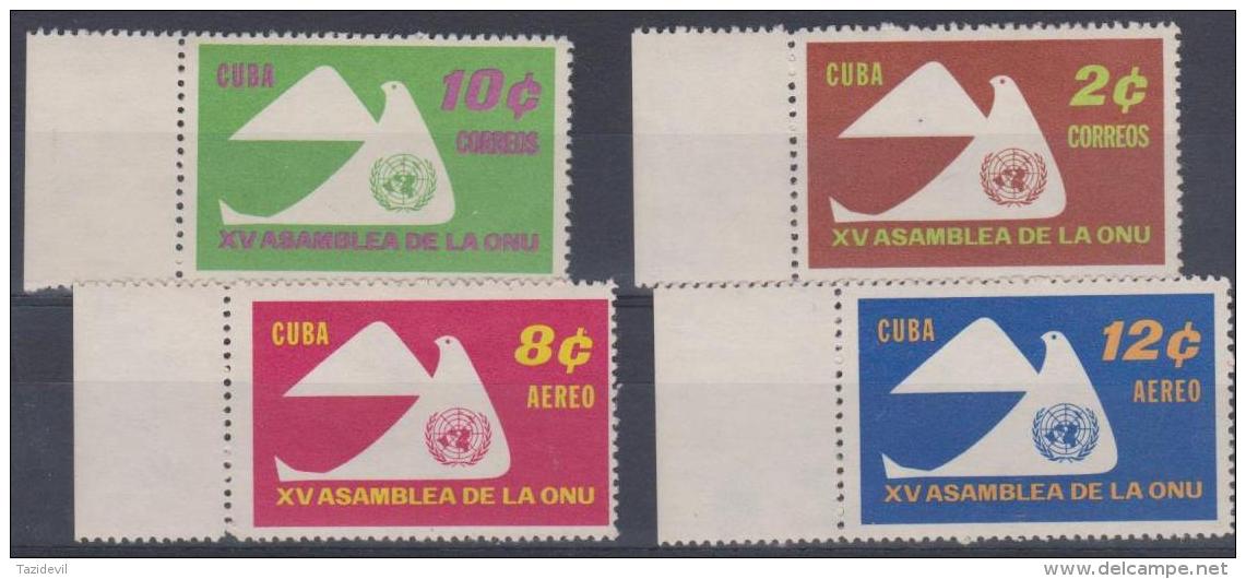 383 - CUBA - 1961 15th Anniversary Of The UN. Scott 668-669, C222-223. MNH ** - Neufs