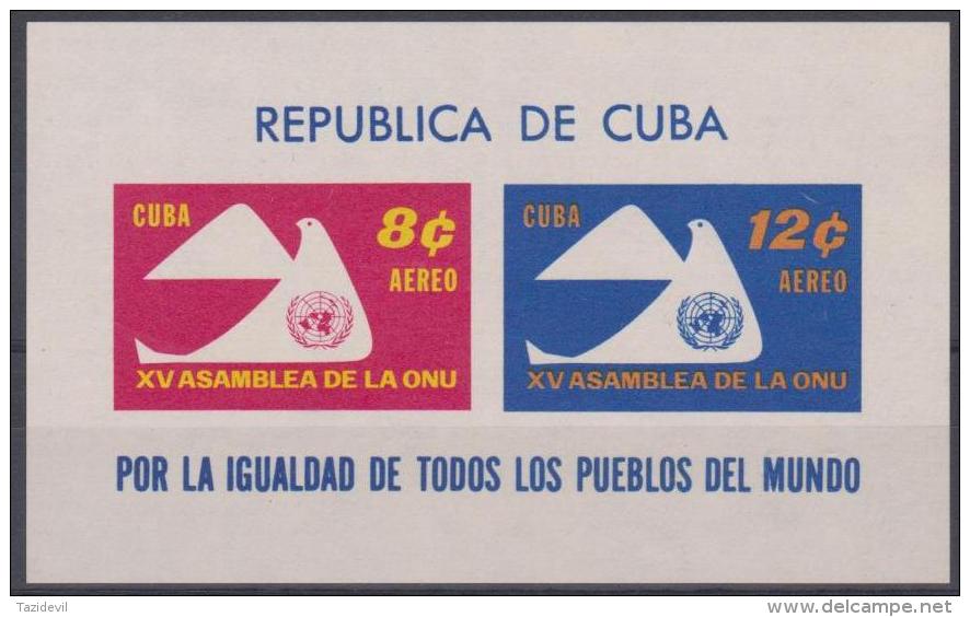380 - CUBA - 1961 15th Anniversary Of The UN Souvenir Sheet. Scott C223a. MNH ** - Unused Stamps