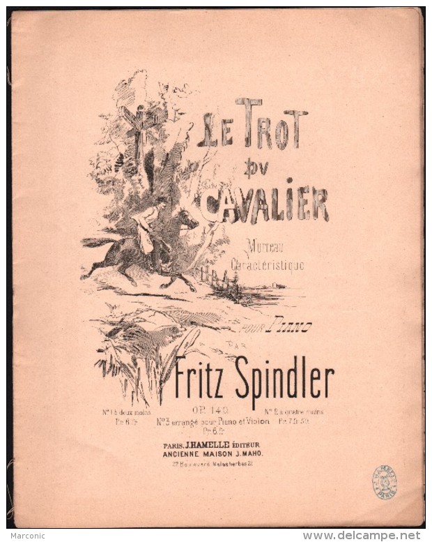 Partition : LE TROT Du CAVALIER - FRITZ SPINDLER, Pour Piano Et Violon - S-U