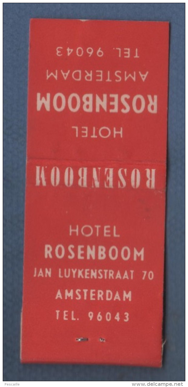 POCHETTE D´ ALLUMETTES VIDE HOTEL ROSENBOOM - AMSTERDAM IAN LUYKENSTRAAT 70 - LUCIFERDOZEN - Luciferdozen