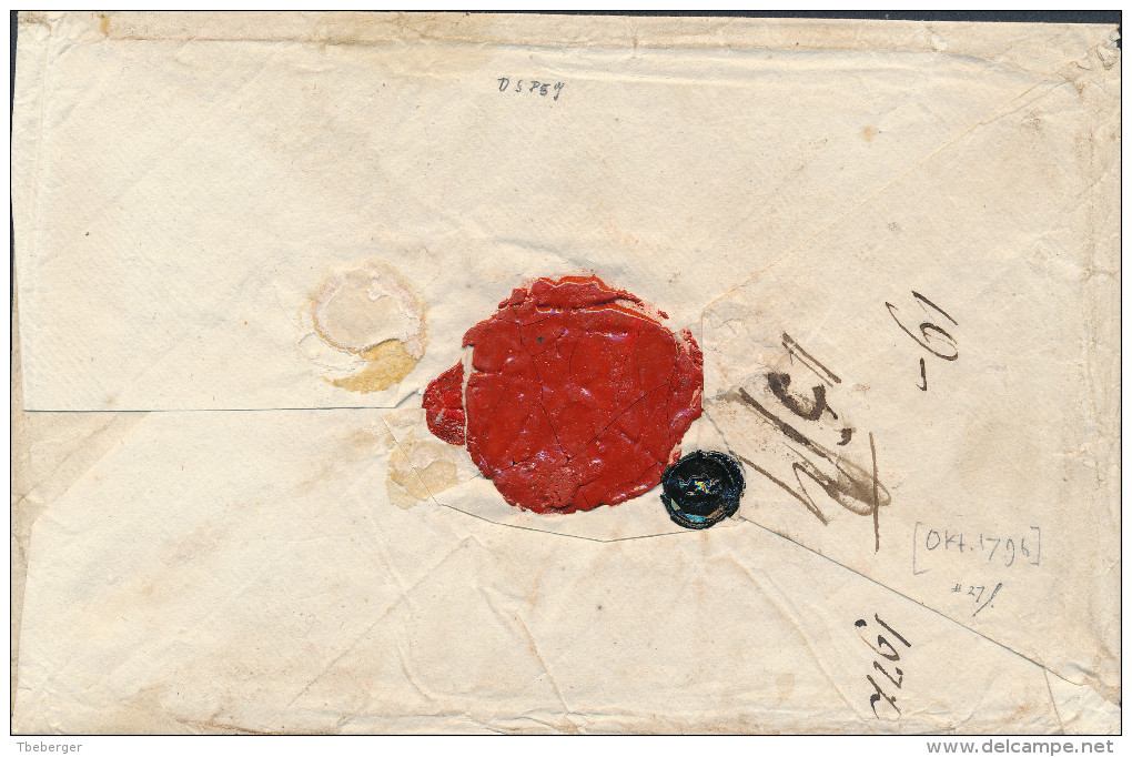 Russia Latvia 1778 Appr. Envelope Riga To Lübeck Germany, Dobin Type 0.03 $ 500+ (44_1640) - ...-1857 Vorphilatelie