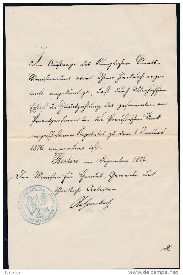 Russia 1874 Early Incoming Registered Cover Berlin To Imp. Administration St. Petersburg, Black REKOMENDOVANO (44_2492) - Briefe U. Dokumente