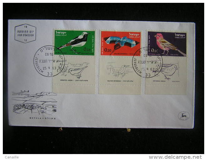 T-n°9 / Lot De 4 Enveloppes, Jerusalem De 1963  /  Israel First Day Cover  Jerusalem    -    Lot D´envloppes Oblitérées - Collections, Lots & Séries